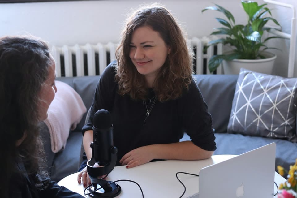 Two people having a relaxed conversation